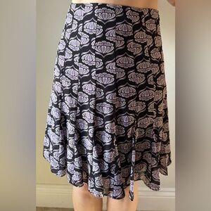 Tahari Black and Purple Skater Skirt
